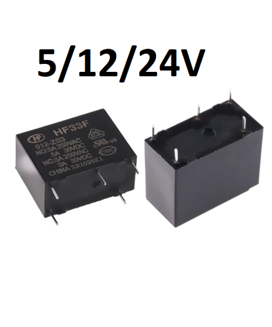 Mini Rele para PCB 5V/12/24V DC 5A HF33F
